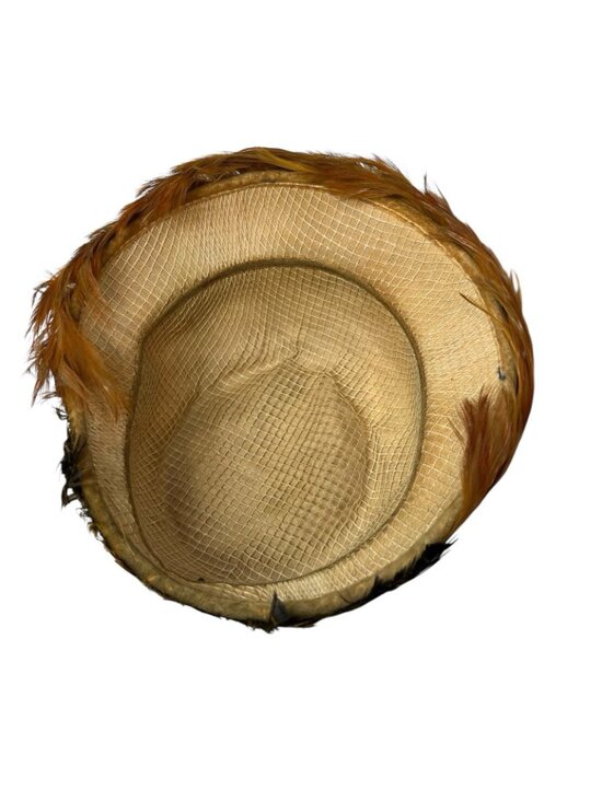 Vintage Women\'s Pheasant Feather Hat Cap Size 7 Retro 1940\'s Union Made in USA main image 5